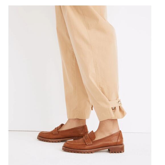 Madewell Pull On Balloon Pants Womens 4 Tan Pleated Adjustable Tabs Modern - Picture 7 of 16
